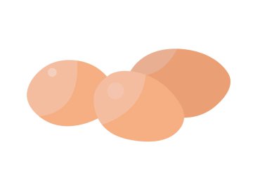  Beyaz arka planda vektör yumurtaları düz stilde, kahvaltılı illüstrasyon, menü için uygun