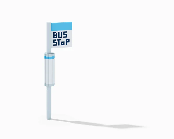 Bus Stop Digital Art Blue Bus Station Parking Sign Taipei — Stock Photo, Image