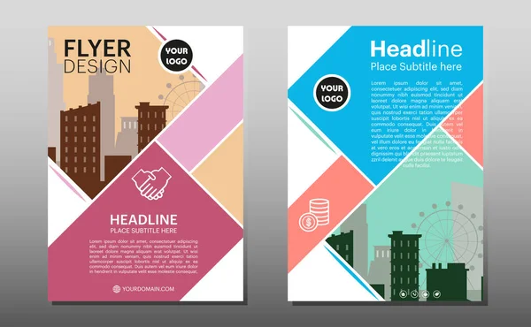 Geometric Business Φυλλάδιο Flyer Design Layout Template Size Blur Background — Διανυσματικό Αρχείο