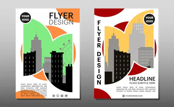 Geometric Business Φυλλάδιο Flyer Design Layout Template Size Blur Background Διάνυσμα Αρχείου