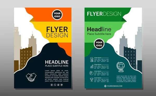 Geometric Business Φυλλάδιο Flyer Design Layout Template Size Blur Background — Διανυσματικό Αρχείο