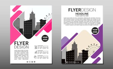 Geometric Business brochure flyer design layout template in A4 size, with blur background, vector eps10, CMYK color. clipart