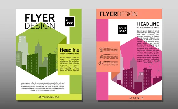 Modèle Présentation Brochure Geometric Business Format Avec Fond Flou Vecteur — Image vectorielle