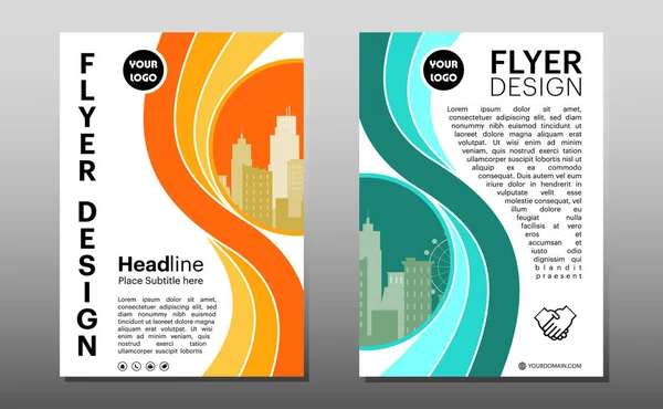 Επιχειρηματικό Πρότυπο Flyer Πολύχρωμο Σχέδιο Για Διάταξη Εξώφυλλο Φυλλάδιο Ετήσια — Διανυσματικό Αρχείο
