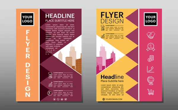 Folheto Negócios Design Folheto Template Ilustração Vetorial Primeira Página Segunda — Vetor de Stock