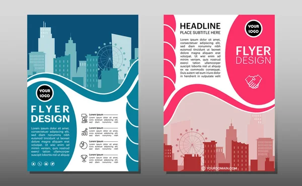 Folheto Negócios Design Folheto Template Ilustração Vetorial Primeira Página Segunda — Vetor de Stock