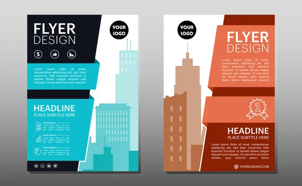 Επιχειρηματικό Πρότυπο Flyer Πολύχρωμο Σχέδιο Για Διάταξη Εξώφυλλο Φυλλάδιο Ετήσια — Διανυσματικό Αρχείο