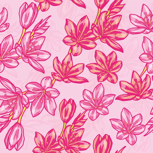 Ботанические Растения Узоров Моды Паутины Обоев Принтов Розовом — стоковый вектор