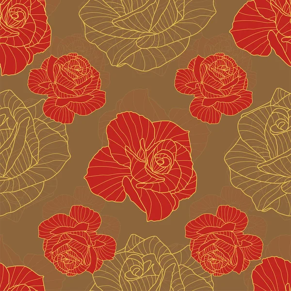 可爱的玫瑰无缝矢量图案背景 很好的夏季老式面料 剪贴簿 礼品包装 表面图案的设计 — 图库矢量图片