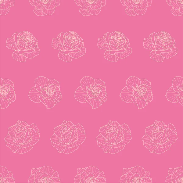 Lindo Rosa Sin Costura Vector Patrón Fondo Ideal Para Tela — Vector de stock