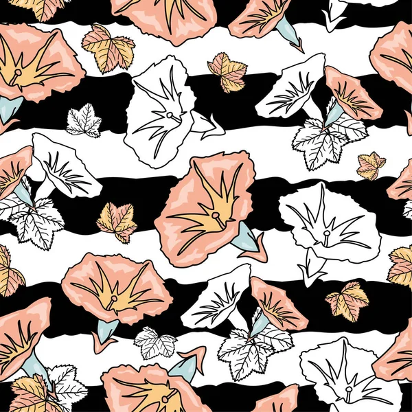 花のシームレスなパターン カバー ファブリック インテリア装飾 および他のユーザーのためのベクトルデザイン ピンク色 — ストックベクタ