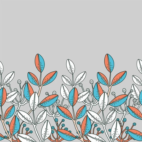 Vector Modern Art Blumen Nahtlose Muster Mit Lila Hintergrund — Stockvektor