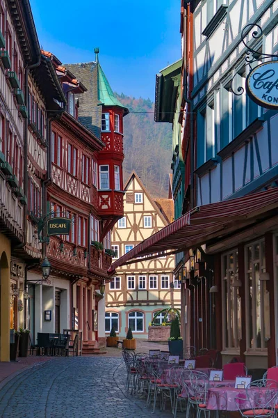 Eski Miltenberg, Bavyera, Almanya 'da geleneksel yarı keresteli evler