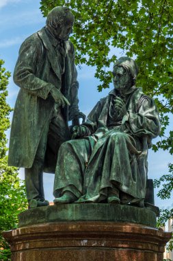 Monument to the physicists and mathematicians Wilhelm Weber and Friedrich Gauss in Goettingen, Germany. High quality photo