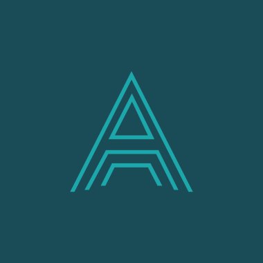 AB ya da BA negatif uzay efektli minimal yaratıcı logo