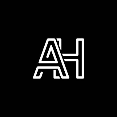 AH harfi siyah arkaplanı olan yaratıcı modern simge logosu