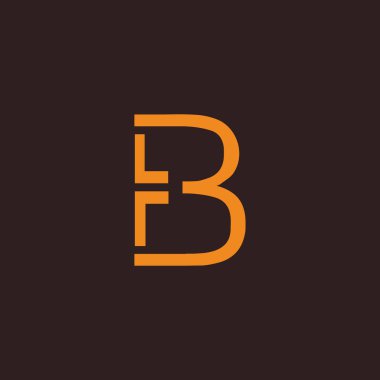 Modern soyut harf B logo simgesini minimal biçimde parafla
