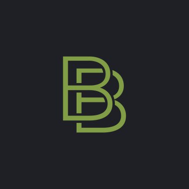 Letters BB B Logo with a minimalist design. Abstract letter B with geometric and handwritten typography. clipart