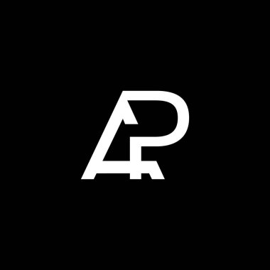 İlk büyük harf logosu An yuvarlak şekil, siyah arkaplan üzerinde beyaz renk