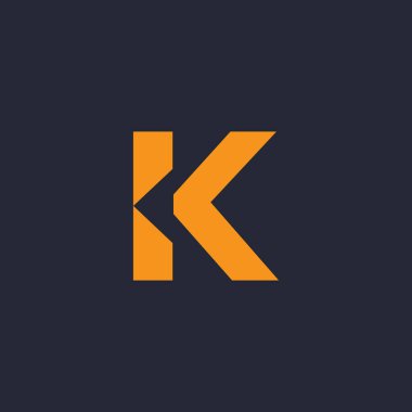 Yaratıcı Modern Business Typography Vector Şablonu ile K harfinin ilk logosu. Yaratıcı Soyut Harf K Simgesi Logo Tasarımı
