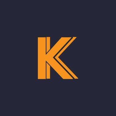 Yaratıcı Modern Business Typography Vector Şablonu ile K harfinin ilk logosu. Yaratıcı Soyut Harf K Simgesi Logo Tasarımı