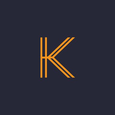 Yaratıcı Modern Business Typography Vector Şablonu ile K harfinin ilk logosu. Yaratıcı Soyut Harf K Simgesi Logo Tasarımı