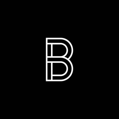 Modern soyut harf B logo simgesini minimal biçimde parafla