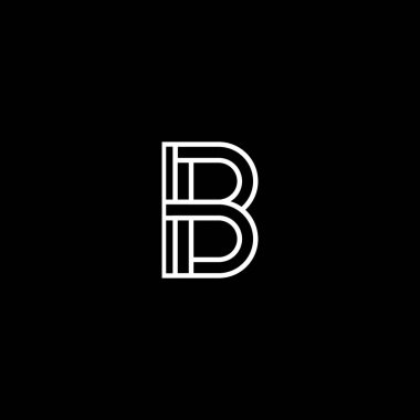 Modern soyut harf B logo simgesini minimal biçimde parafla