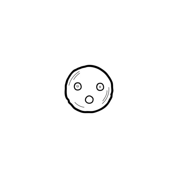 Handgezeichnetes Doodle Emoji Verwirren — Stockvektor