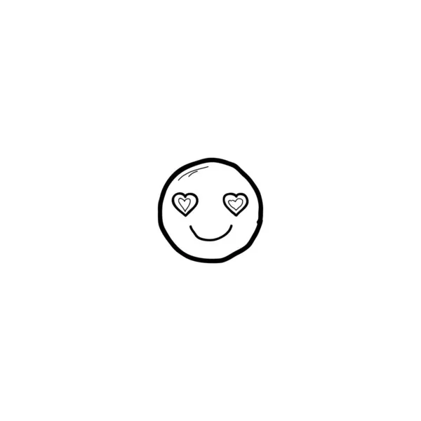 Emoji Garabato Dibujado Mano Feliz — Vector de stock