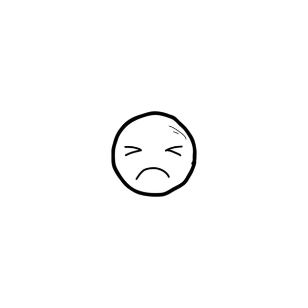 Sad Hand Drawn Doodle Emoji — Stock Vector