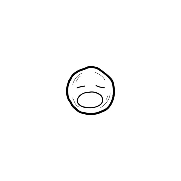 Handgezeichnetes Doodle Emoji Verwirren — Stockvektor