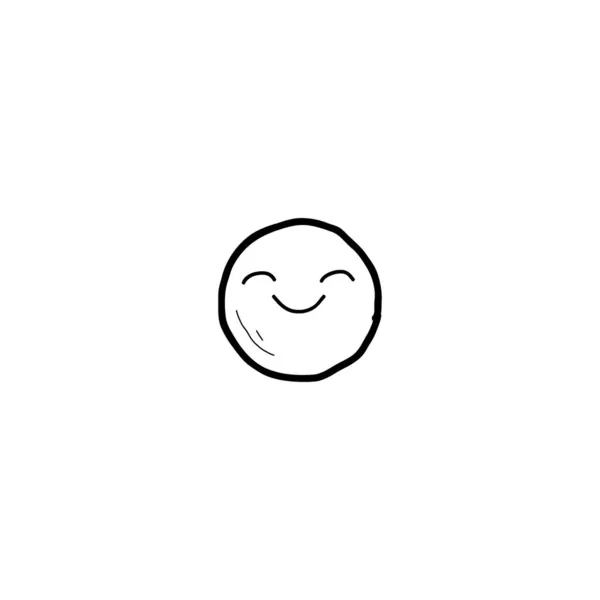Lycklig Hand Dras Klotter Emoji — Stock vektor