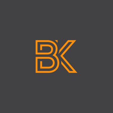 Yaratıcı Harf BK logo tasarım elemanları. Basit harf BK harf logosu, iş kurumsal harf BK logo tasarım vektörü