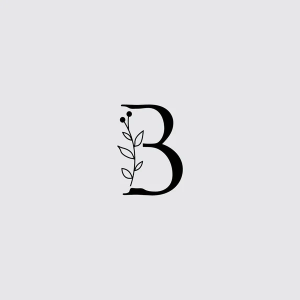 图形花卉初生字母B花花束组成 独特的婚纱系列吸引了装饰 标志和许多其他概念的灵感 — 图库矢量图片