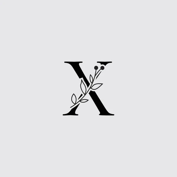 图形花卉初生字母X花花束组成 独特的婚纱系列吸引了装饰 标志和许多其他概念的灵感 — 图库矢量图片