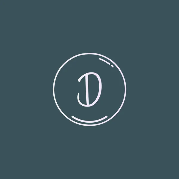 Творча Початкова Літера Почерк Логотип Круглим Ручним Мальованим Вектором Шаблону — стоковий вектор