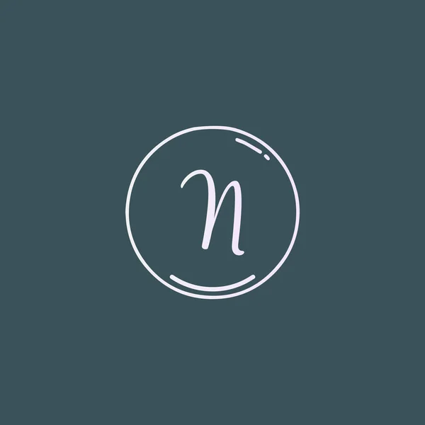 Lettera Iniziale Creativa Logo Calligrafia Con Cerchio Disegnato Mano Modello — Vettoriale Stock
