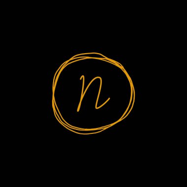 İlk harf N imzalı zarif logo tasarım şablonu vektörü. İmza lüks logo tasarım şablonu.