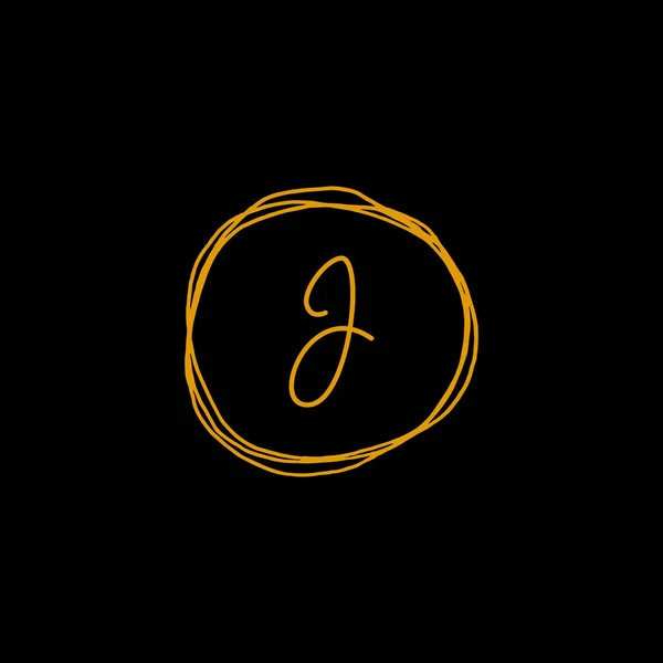 頭文字Jの署名手書きエレガントなロゴデザインテンプレートベクトル シグネチャーラグジュアリーロゴデザインテンプレート — ストックベクタ