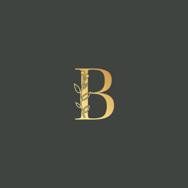 Grafik Çiçek Baş Alfabesi B çiçek buketi kompozisyonu. Düğün için eşsiz bir koleksiyon dekorasyon, logo ve diğer birçok konsept fikri davet eder..