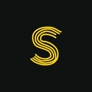 S logosu, kimlik için el yazısı ya da el yazısı. Logo el yazısı harfleri ve el çizimi Vektör illüstrasyonu.