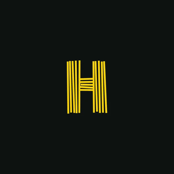 H标志 初始字母笔迹或手写的身份 Logo手绘书法字体和手绘矢量插图 — 图库矢量图片