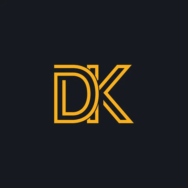 专业创新初始Dk标志 简约雅致的字母表高级商业艺术字母表符号及签名 — 图库矢量图片