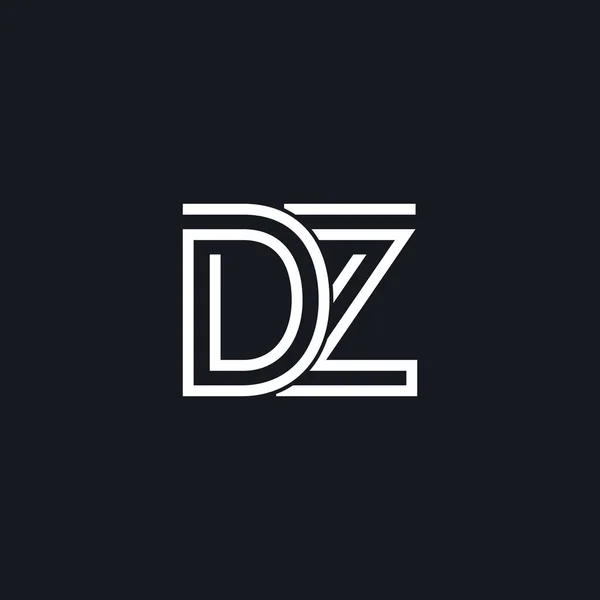 プロの革新的な初期Dzロゴ 最小限のエレガントなモノグラム プレミアムビジネス芸術的アルファベット記号と記号 — ストックベクタ