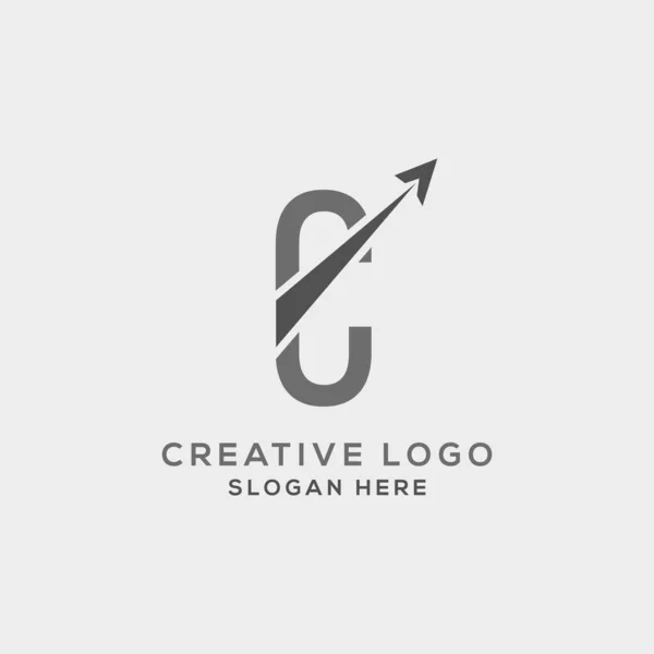 Letra Inicial Incorporada Com Ilustração Vetor Projeto Logotipo Seta — Vetor de Stock