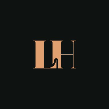 Soyut LH harfi logosu. Bu logo simgesi yaratıcı bir şekilde soyut şekillere sahiptir. Profesyonel trend prim İş logosu