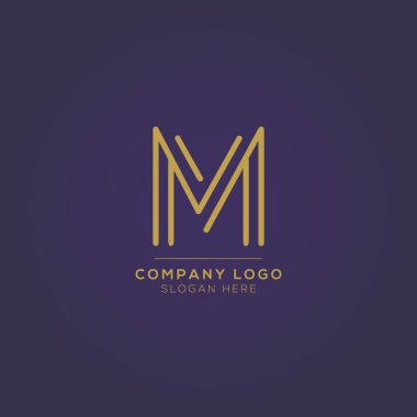 Lüks markalaşma için ilk simge olan M Vektörü Logotype. Elit şirketiniz için zarif ve şık bir tasarım..