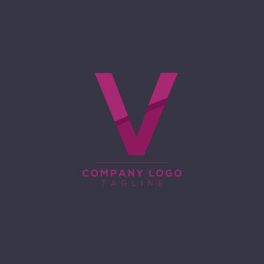 Soyut V harfi logo tasarımı. Yaratıcı, minimal amblem tasarım şablonu. Şirket için Grafik Alfabe Sembolü.