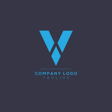 Soyut V harfi logo tasarımı. Yaratıcı, minimal amblem tasarım şablonu. Şirket için Grafik Alfabe Sembolü.